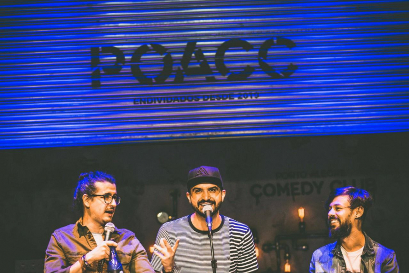 Afonso Padilha, Thiago Ventura e Nando Vianna juntos em maio no Auditório Araújo Vianna