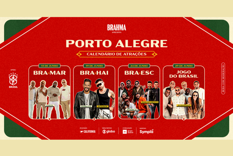 Arena Nº1 transforma jogos do Brasil em grande festival com shows e transmissão oficial em Porto Alegre